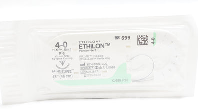 Ethicon 699 4-0 ETHILON, P-3, 13mm 3/8c Reverse Cutting, 18inch (x)